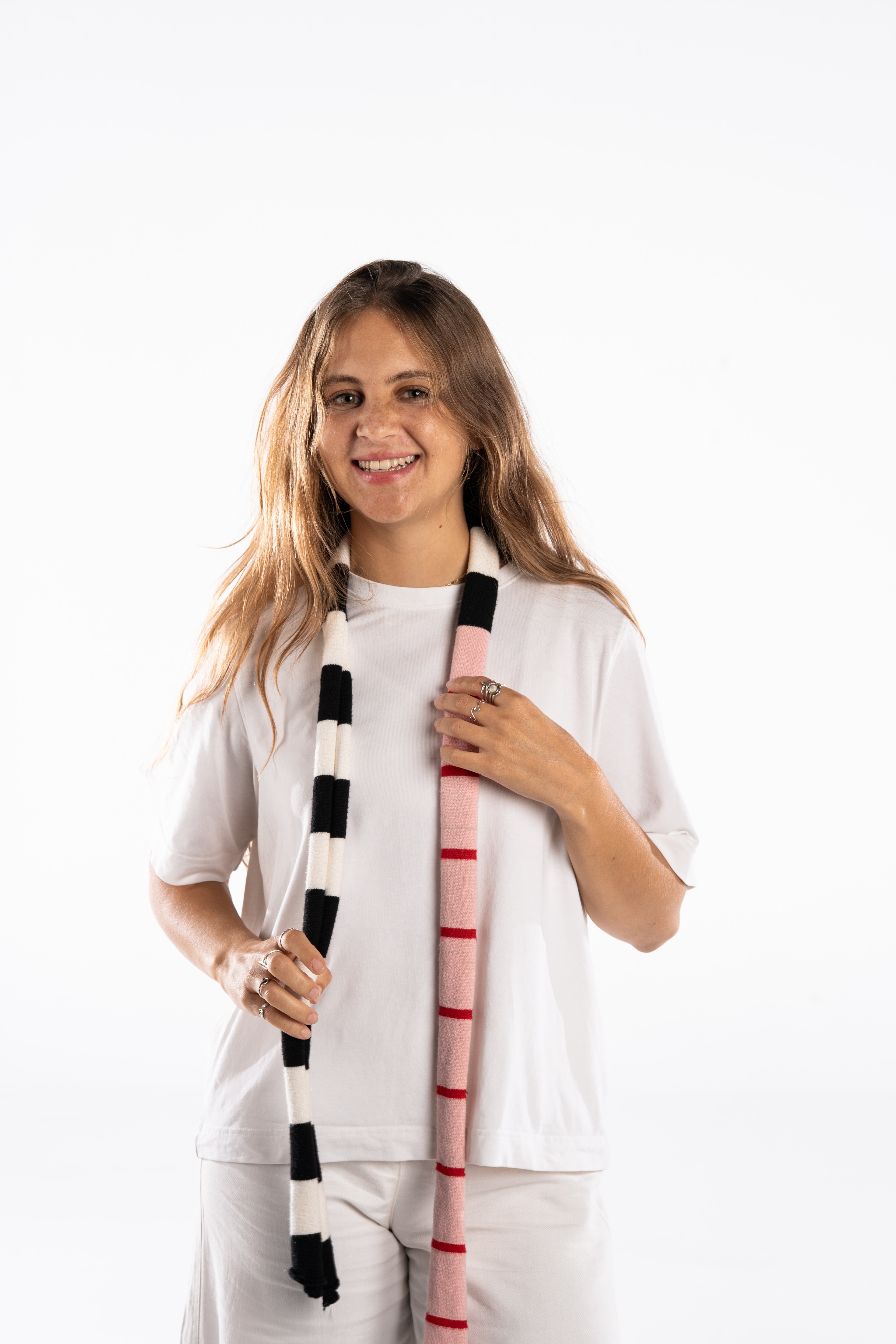 Rose Noir Stripe Scarf