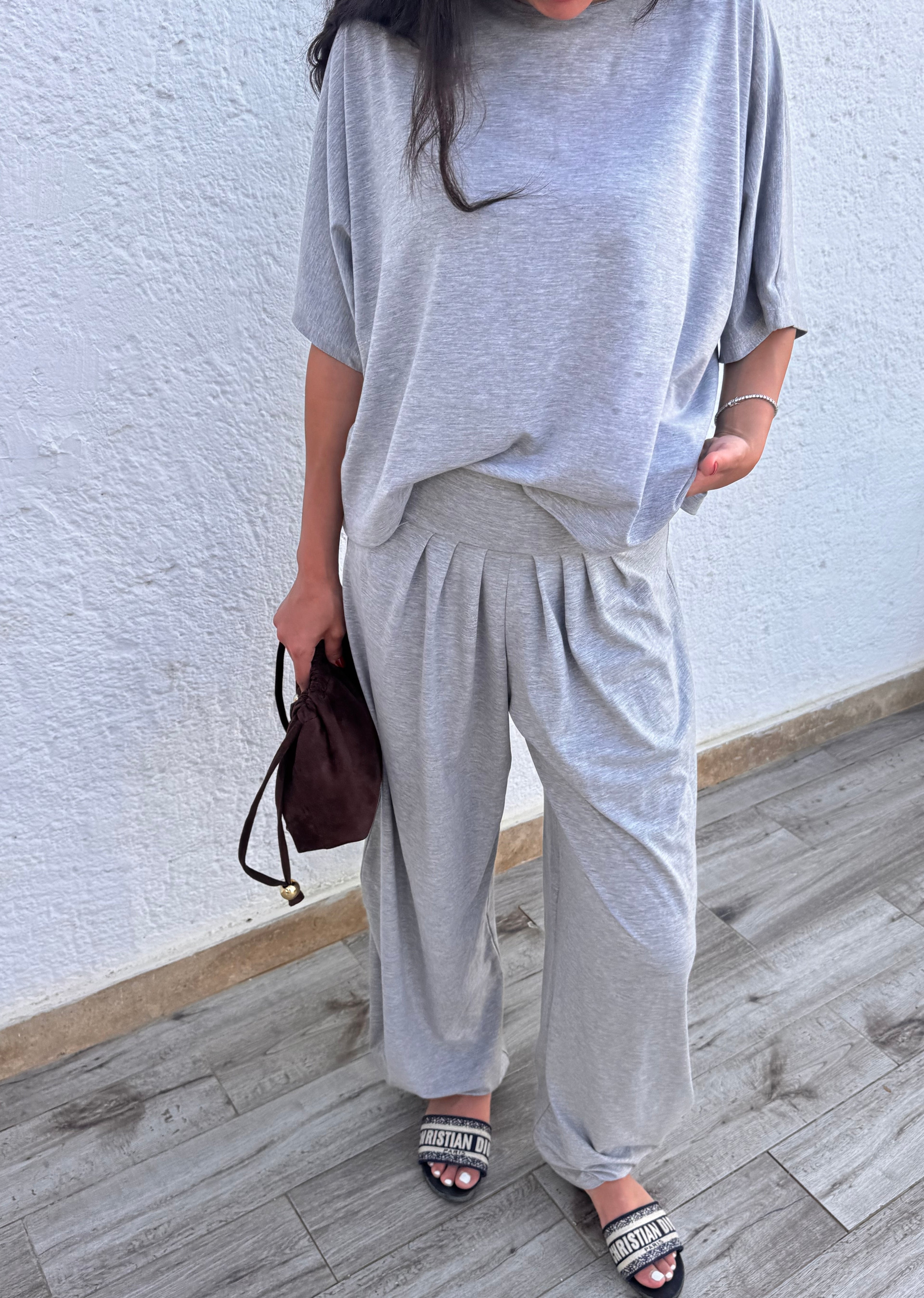 The Grey Tally Cotton Set