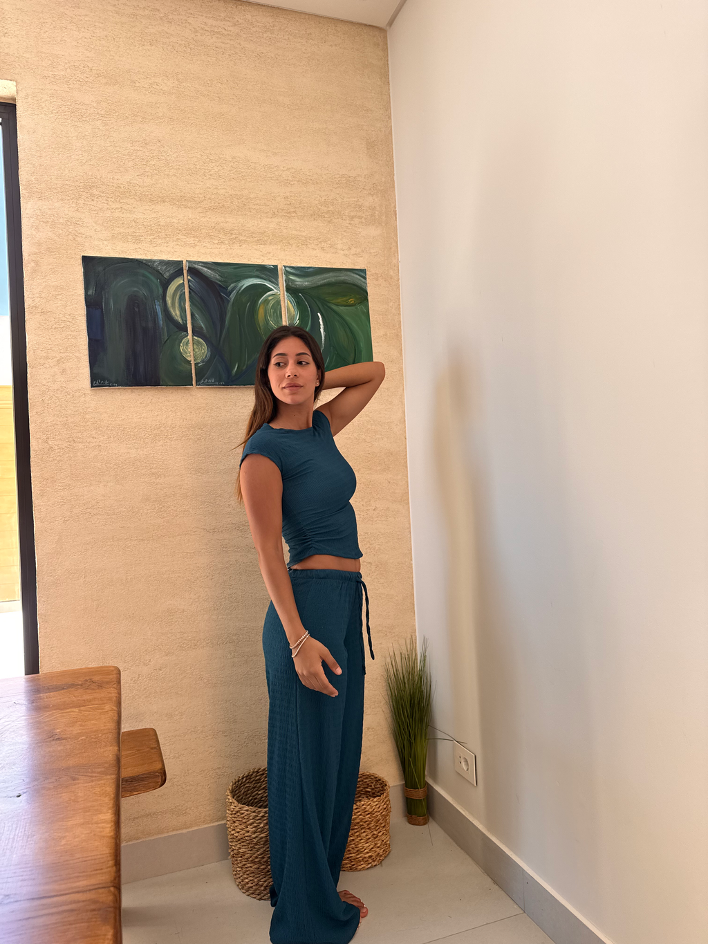 Teal Capsleeve Top