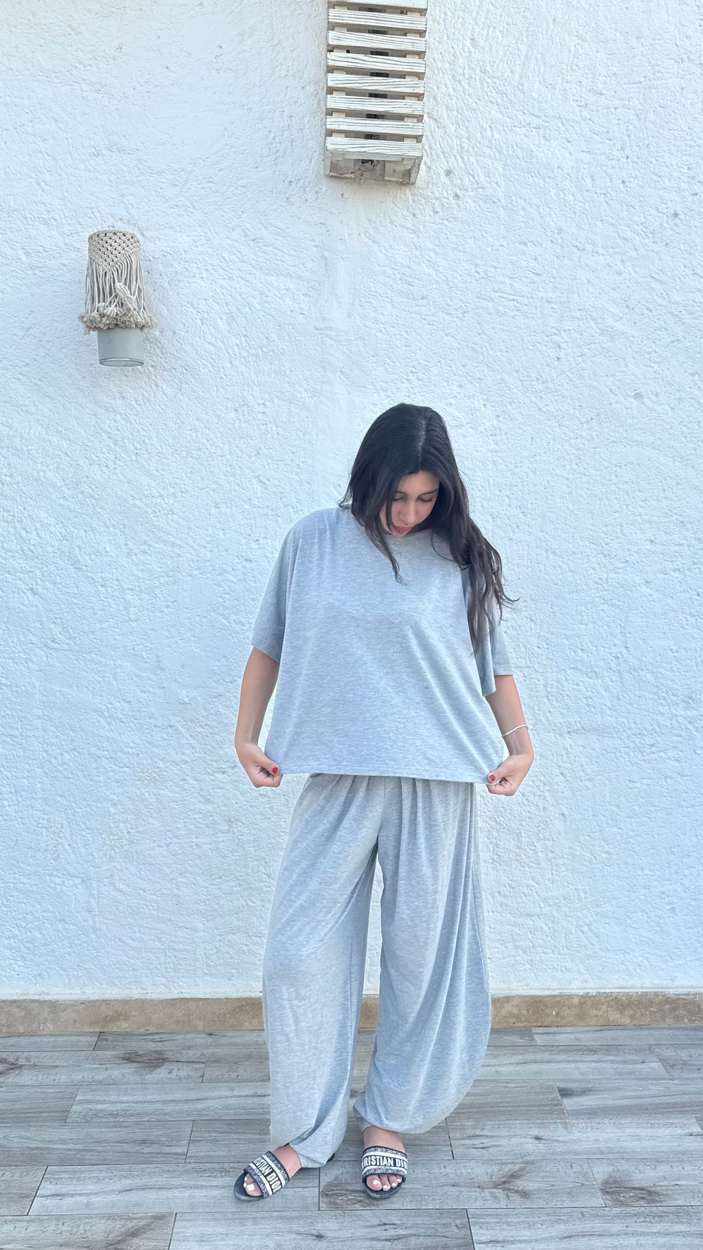 The Grey Tally Cotton Set