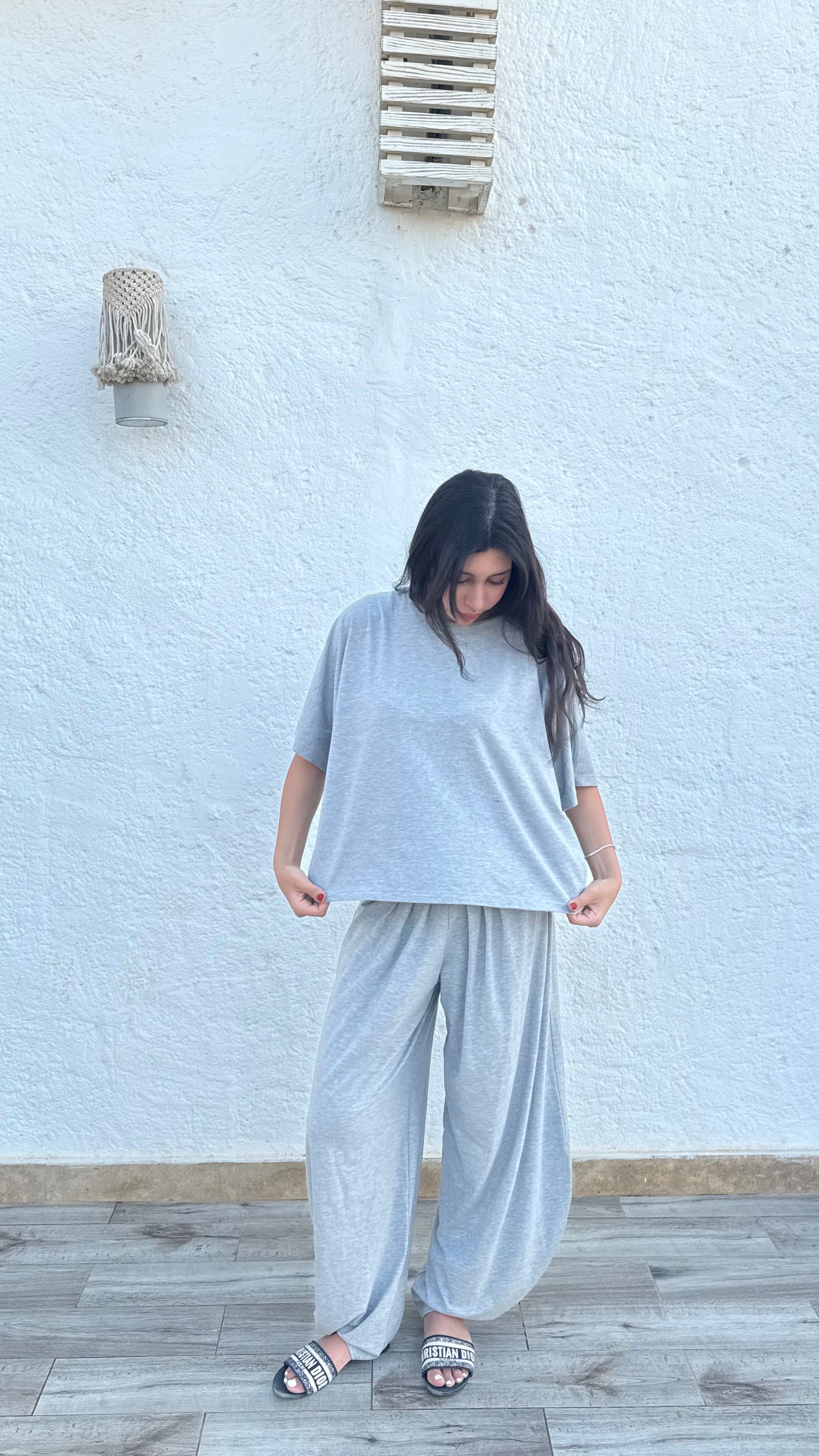 The Grey Tally Cotton Set
