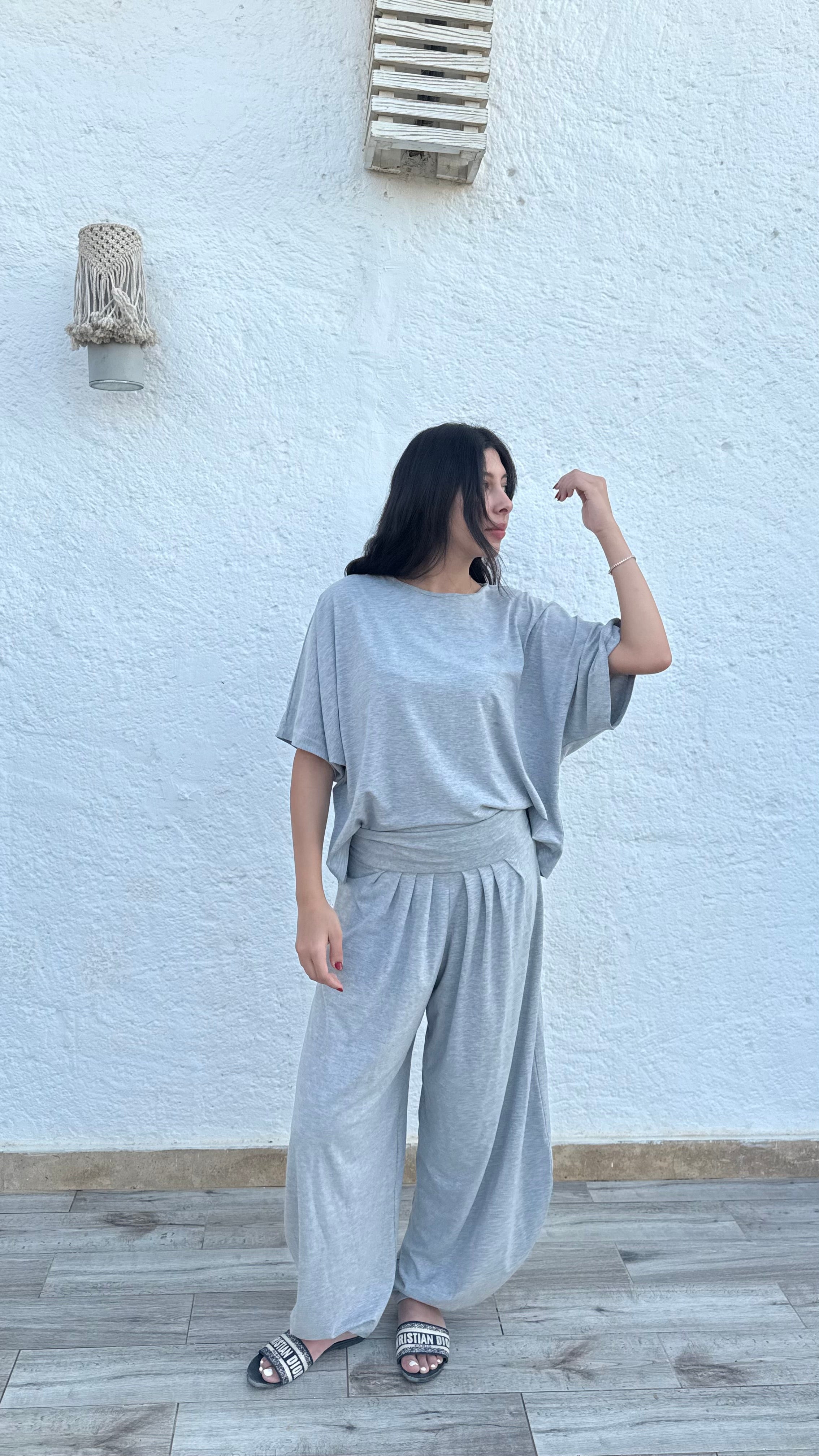 The Grey Tally Cotton Set