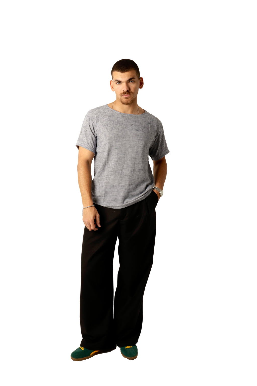 Dusty blue Linen Tshirt
