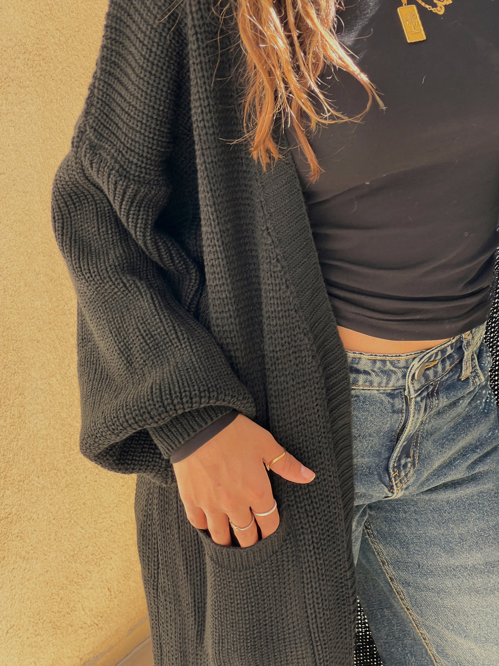 Black Long Cardigan