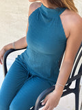 Teal Halter Neck Top