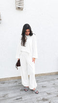 The White Tally Cotton Set (Long Sleeve)
