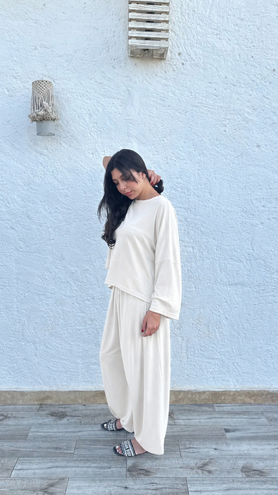 The Off-White Tally Cotton Set (Long Sleeve)