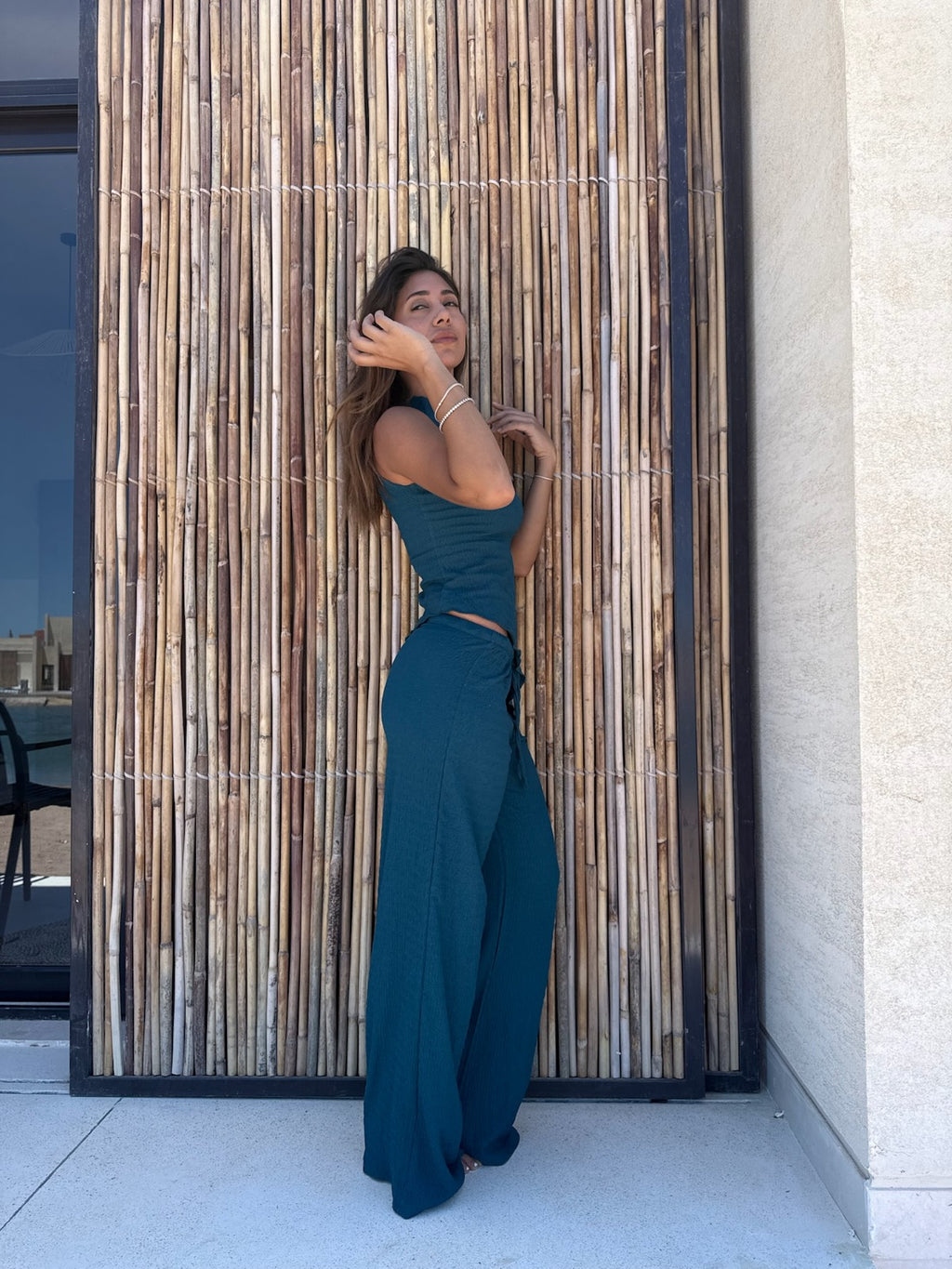 Teal Halter Neck Top
