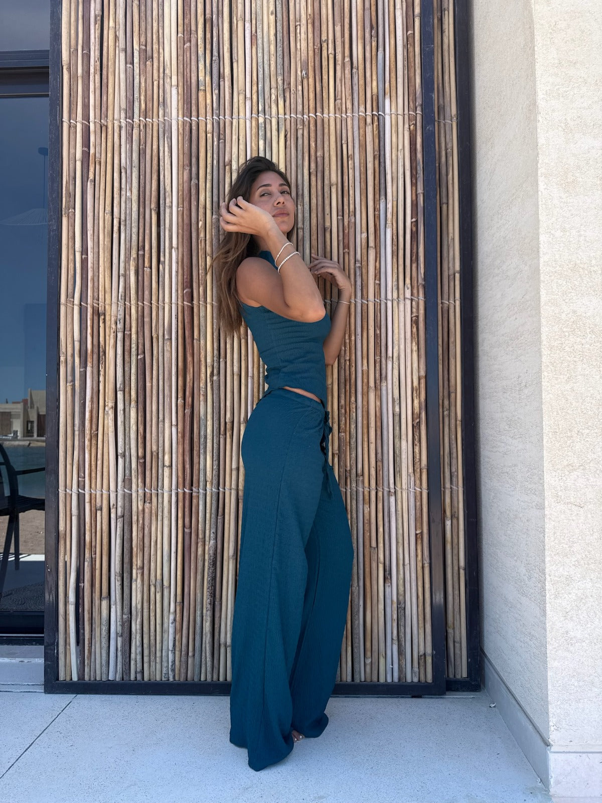 Teal Halter Neck Top