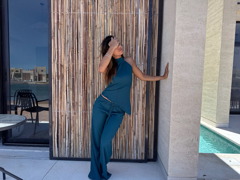Teal Halter Neck Top