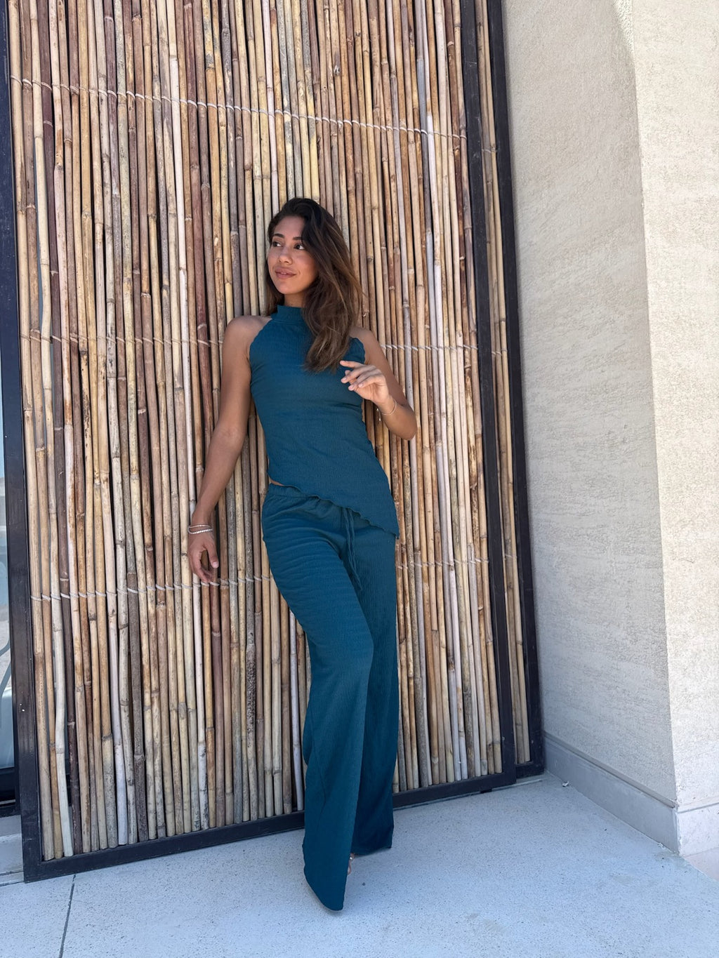 Teal Halter Neck Top