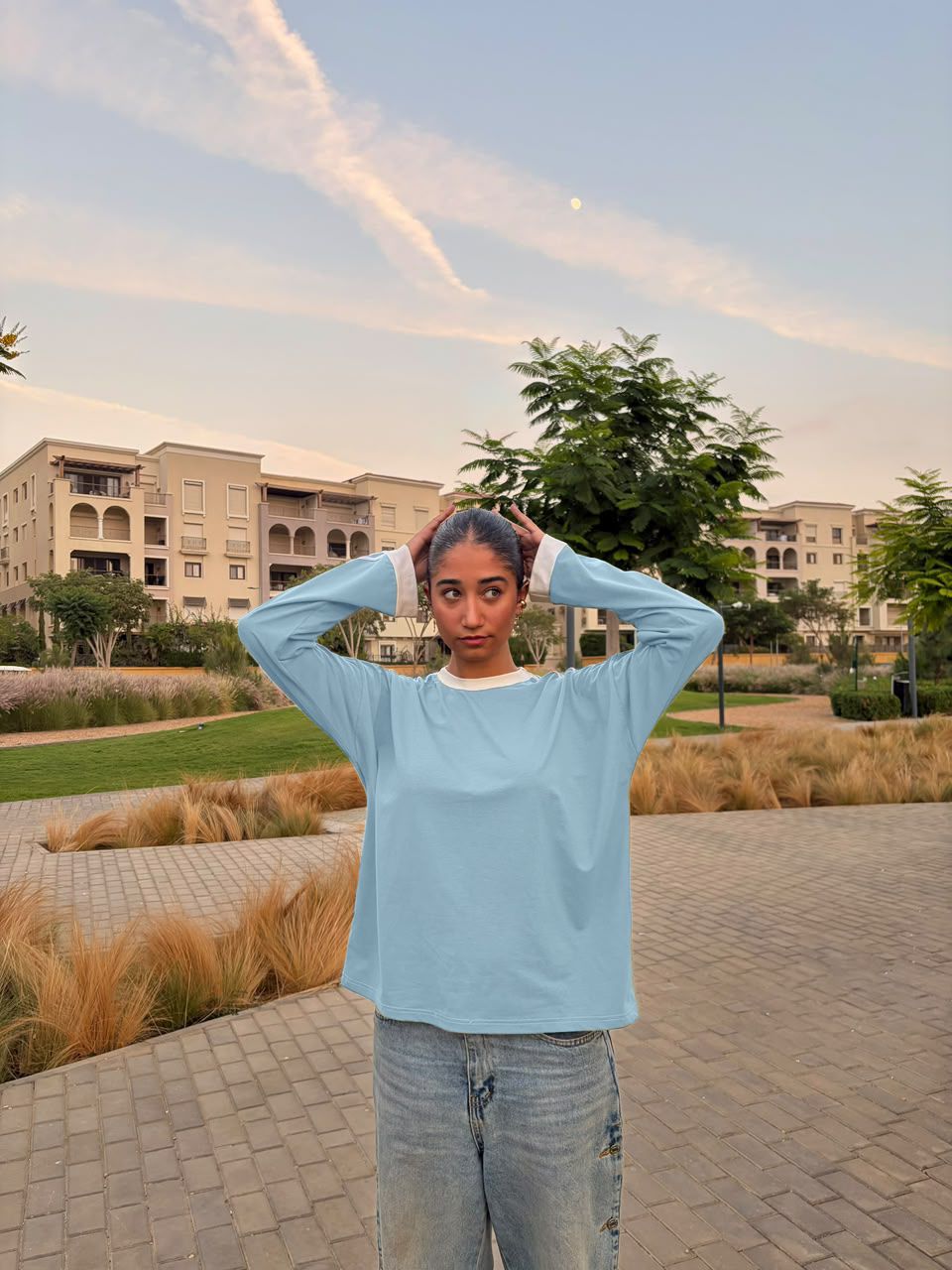 The Baby Blue Double Stripe Tee