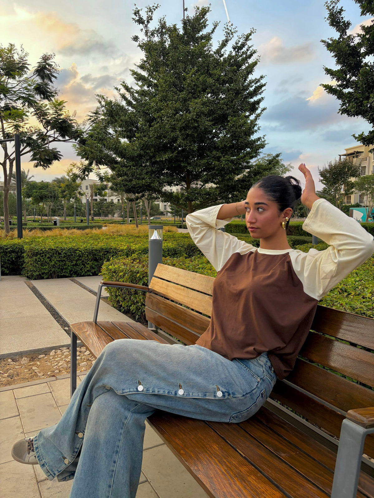 The Butter Yellow × Brown Contrast Tee