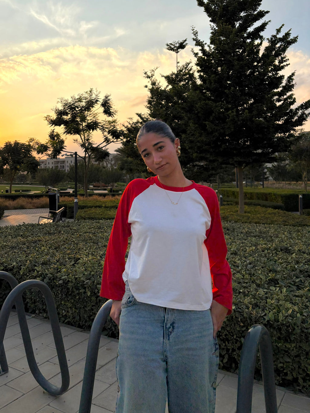 The Red × White Contrast Tee