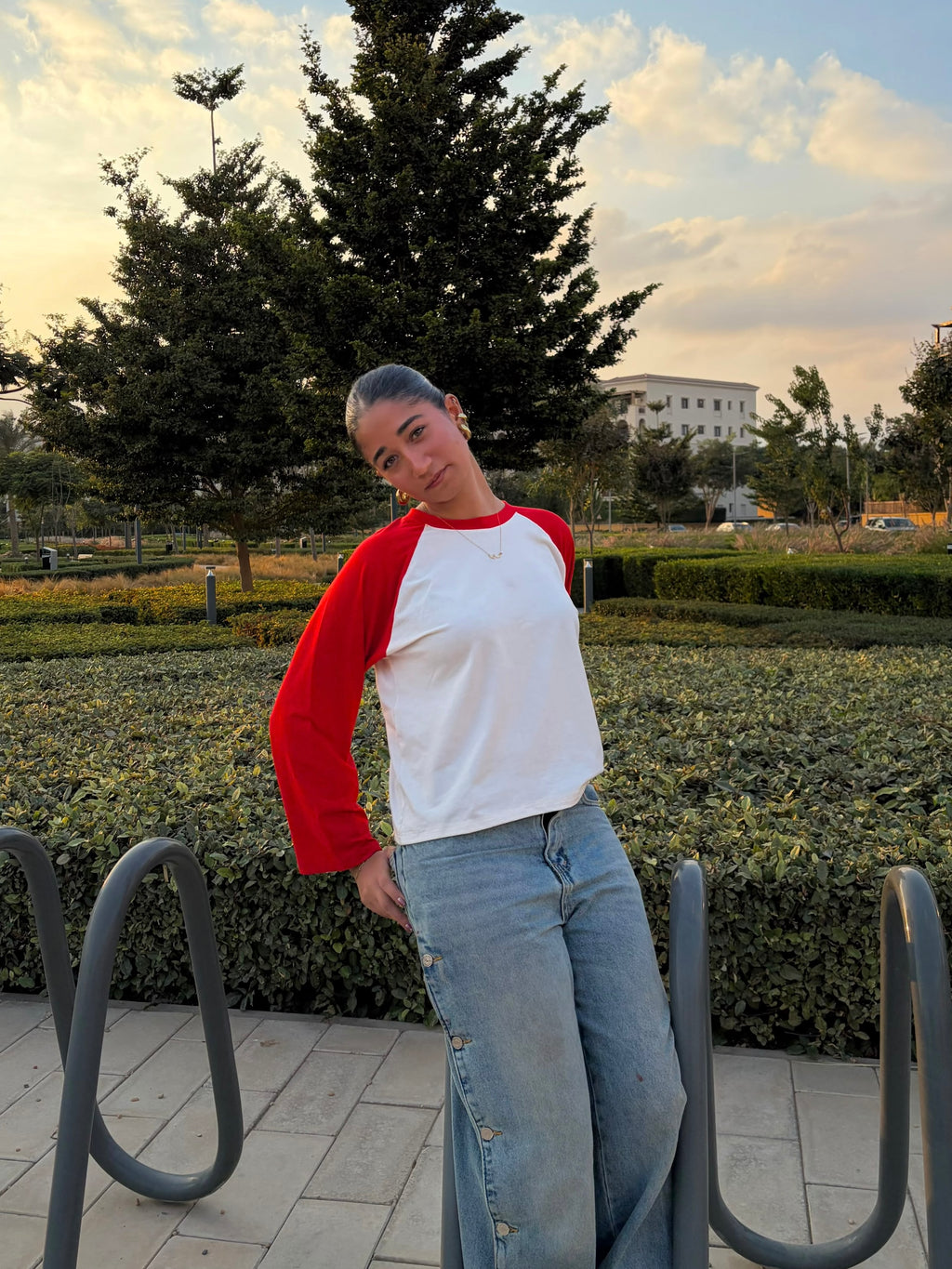 The Red × White Contrast Tee