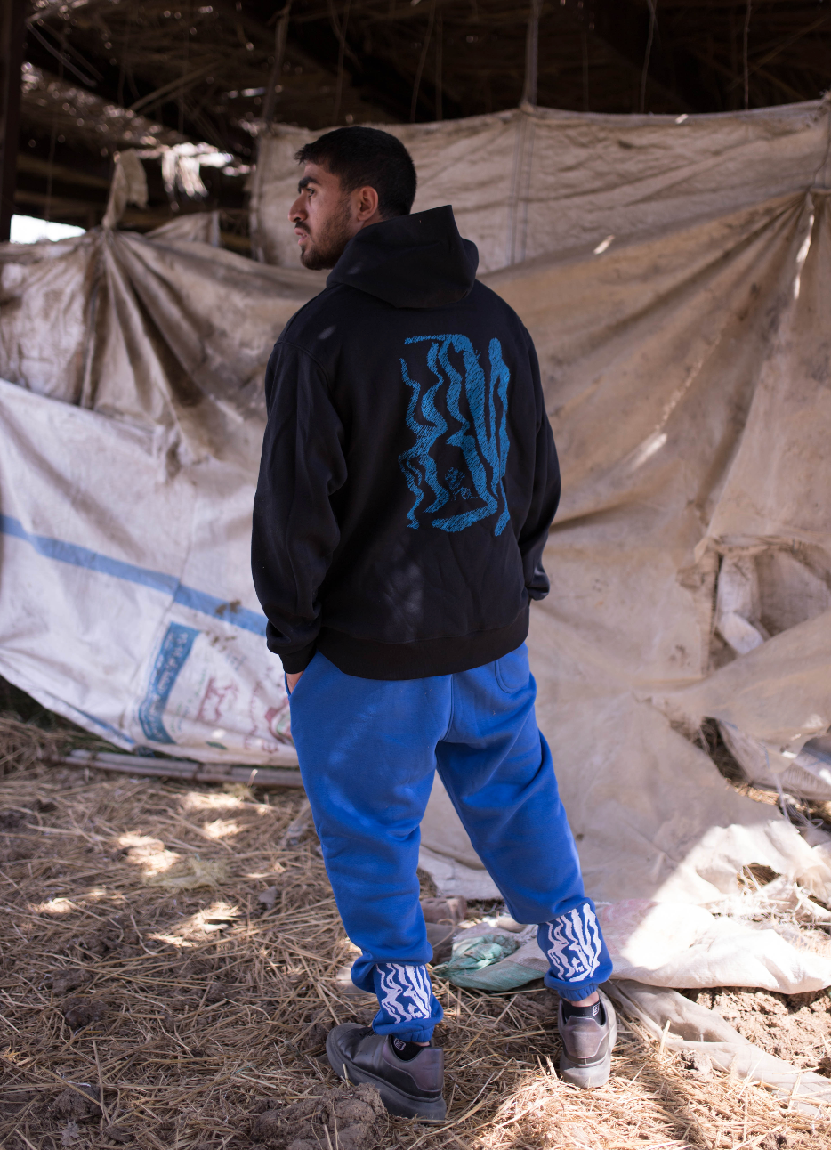 BLUE DISTORTED SWEATS